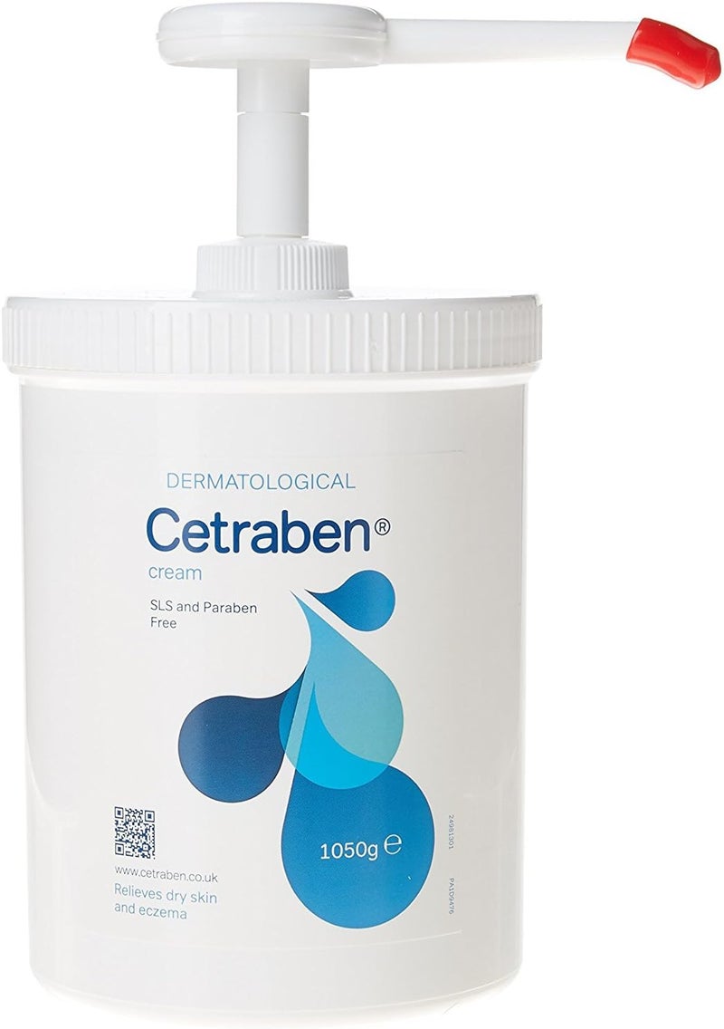 Cetraben 1050g Emollient Cream with Pump - SLS and Paraben Free for Dry Skin and Eczema Relief - Image 1